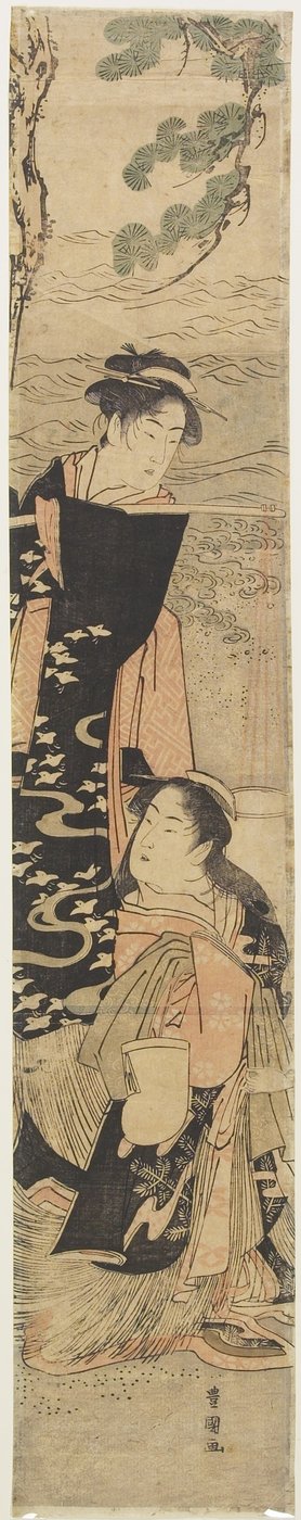 Scena da una Commedia basata sulla Storia di Matsukaze e Murasame Sorella, fine XVIII-inizio XIX secolo da Utagawa Toyokuni